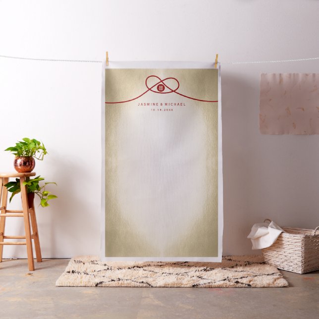 Red Knot Double Happiness Wedding Foto Hintergrund Stoff (Beispiel)