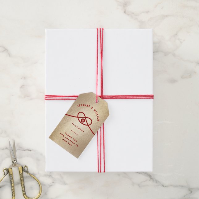 Red Knot Gewerkschaft Double Happiness Chinesische Geschenkanhänger (Mit Garn)
