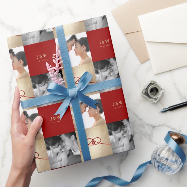Red Knot Gewerkschaft Double Happiness Chinesische Geschenkpapier (Schenken)