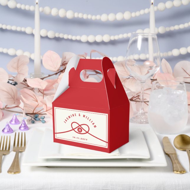 Red Knot Gewerkschaft Double Happiness Chinesische Geschenkschachtel (Hochzeit)