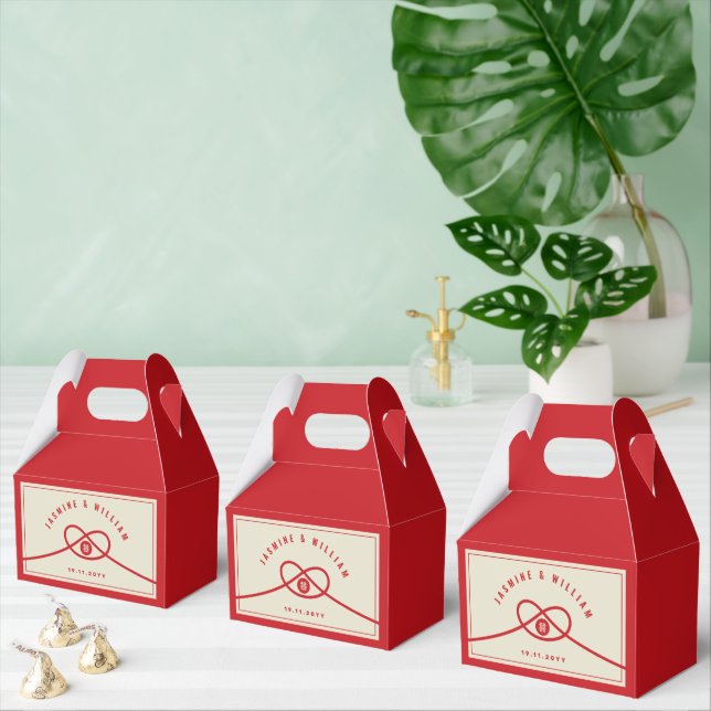 Red Knot Gewerkschaft Double Happiness Chinesische Geschenkschachtel (Zahlreiche)