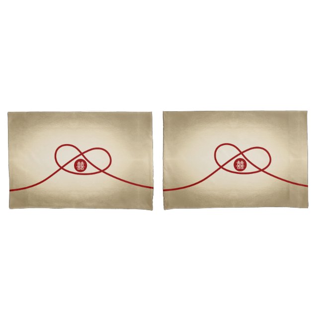 Red Knot Gewerkschaft Double Happiness Chinesische Kissenbezug (Vorderseite-Set)
