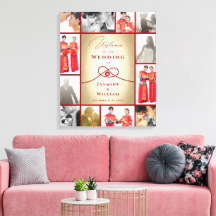 Red Knot Gewerkschaft Double Happiness Chinesische Leinwanddruck