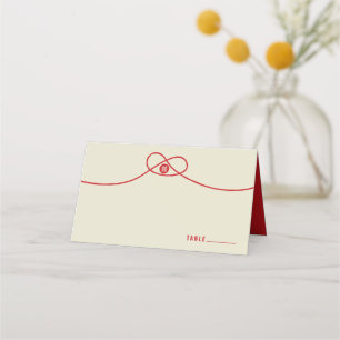 Red Knot Gewerkschaft Double Happiness Chinesische Platzkarte