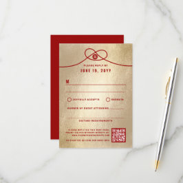 Red Knot Gewerkschaft Double Happiness Chinesische RSVP Karte