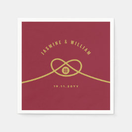 Red Knot Gewerkschaft Double Happiness Chinesische Serviette