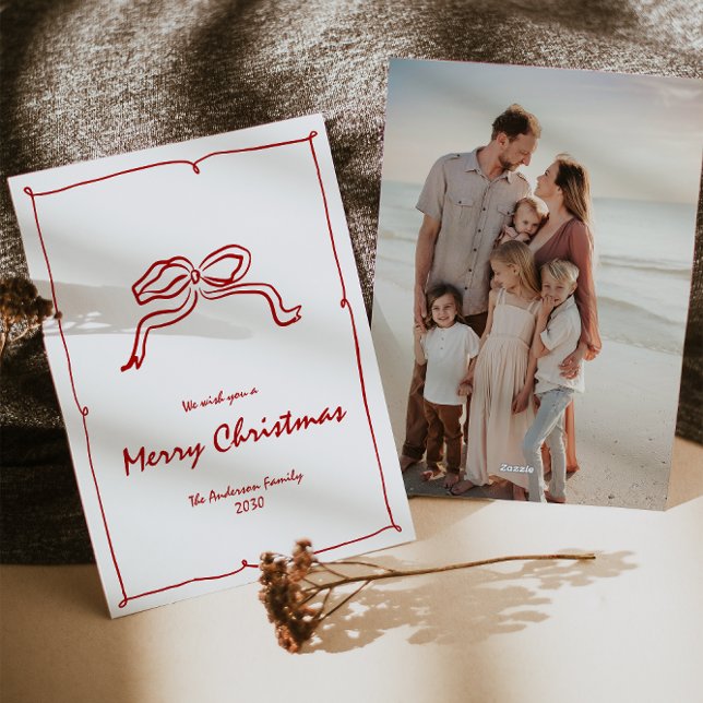 Red Knot Modern Christmas Feiertagskarte (Von Creator hochgeladen)