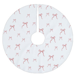 Red Knot Modern Christmas Polyester Weihnachtsbaumdecke