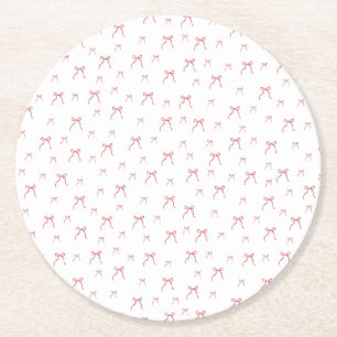 Red Knot Modern Christmas Runder Pappuntersetzer