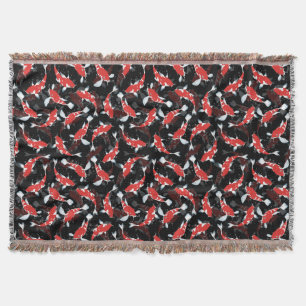 Red Koi Fish Pattern Decke