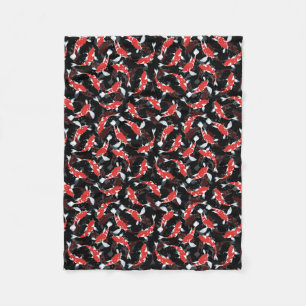 Red Koi Fish Pattern Fleecedecke