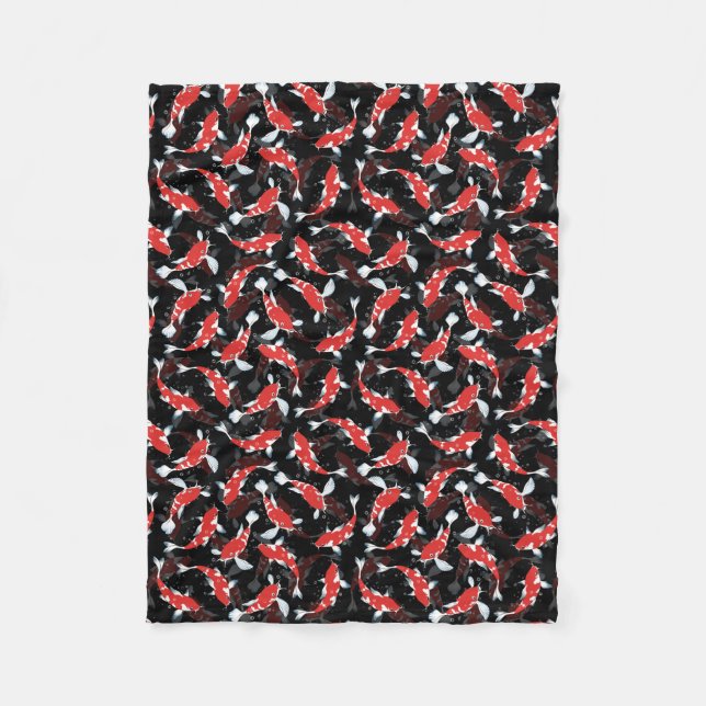 Red Koi Fish Pattern Fleecedecke (Vorderseite)