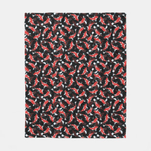Red Koi Fish Pattern Fleecedecke