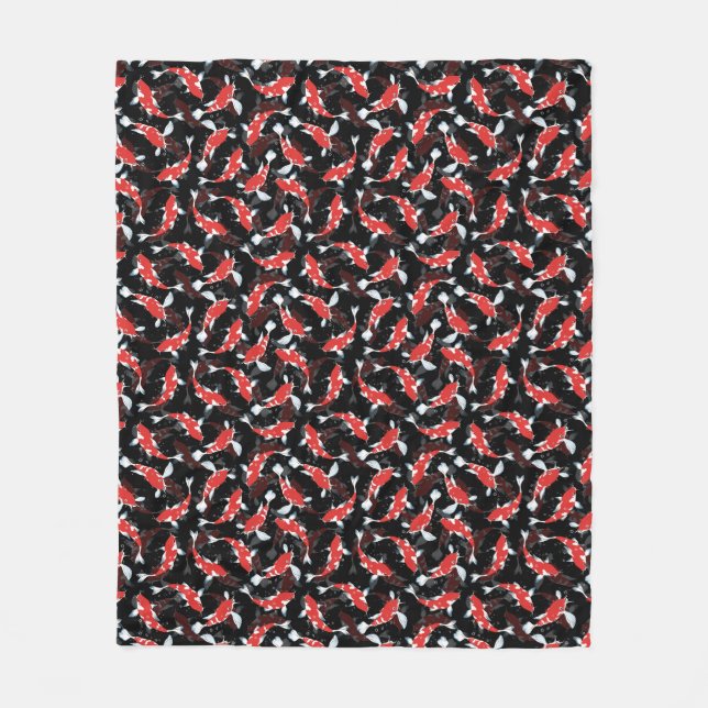 Red Koi Fish Pattern Fleecedecke (Vorderseite)