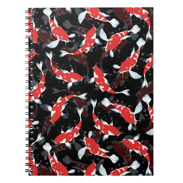 Red Koi Fish Pattern Notizblock (Vorderseite)