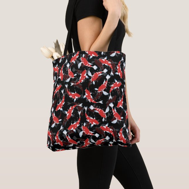Red Koi Fish Pattern Tasche (Von Nahem)