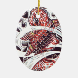 Red Koi Tattoo Design Keramikornament