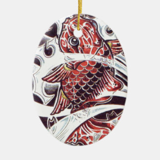 Red Koi Tattoo Design Keramikornament