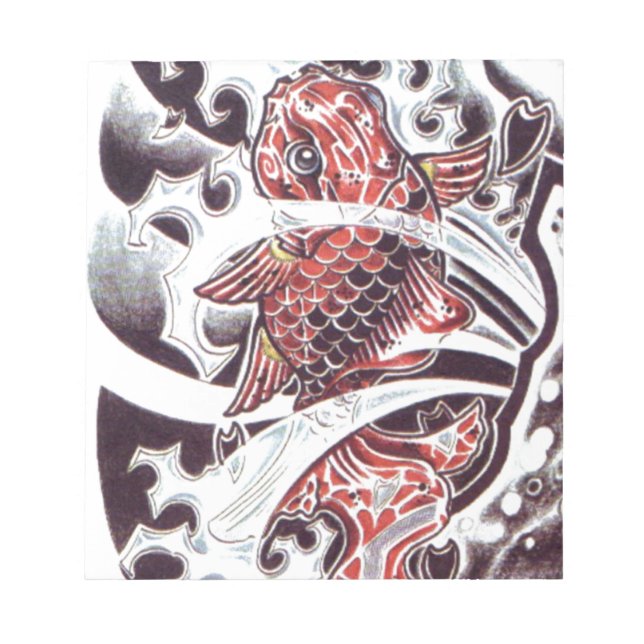 Red Koi Tattoo Design Notizblock (Vorderseite)
