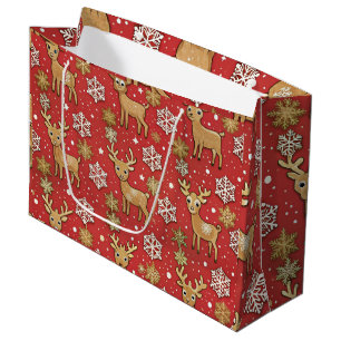 Red Kraft Paper Christmas Wrapping Festival Große Geschenktüte