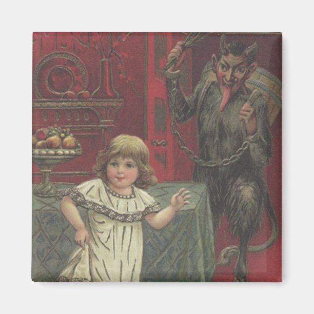 Red Krampus Girl Dining Room Switch Magnet (Vorne)