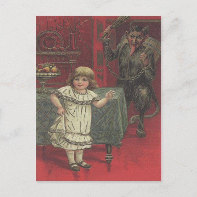 Red Krampus Girl Dining Room Switch Postkarte (Vorderseite)