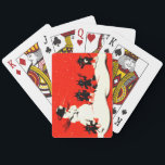 Red Krampus Snowball Fight Snowman Switch Spielkarten<br><div class="desc">Vintager Krampus Weihnachtsdruck</div>