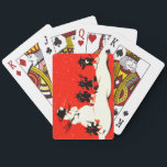 Red Krampus Snowball Fight Snowman Switch Spielkarten<br><div class="desc">Vintager Krampus Weihnachtsdruck</div>