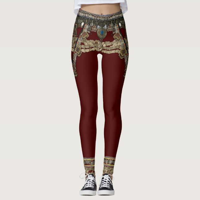 Red Kuchi Tribal Leggings (Vorderseite)