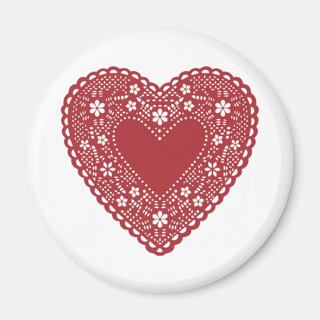 Red Lace Heart Magnet (Vorne)