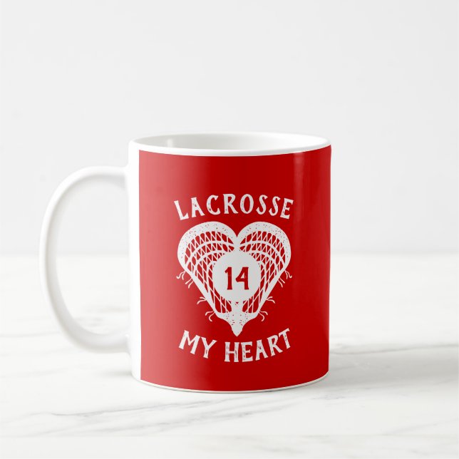Red Lacrosse My Heart Kaffeetasse (Links)