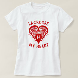 Red Lacrosse My Heart T - Shirt