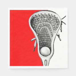Red Lacrosse Sports Serviette
