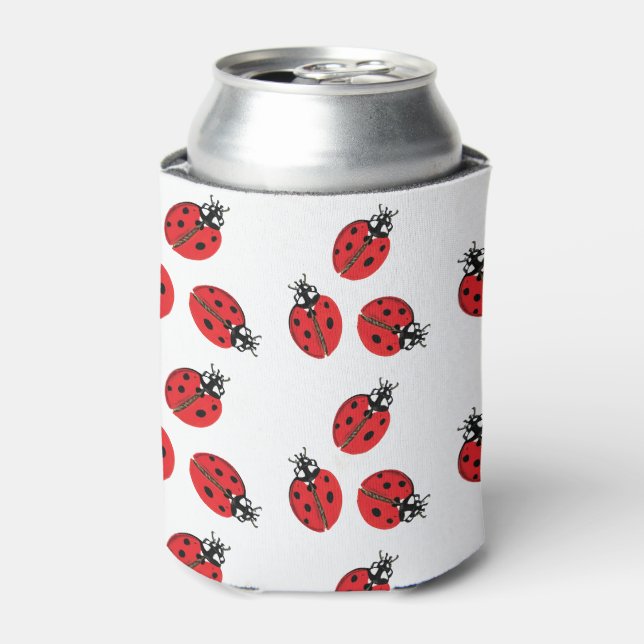 Red Lady Bug Illustration Dosenkühler (Kanne Vorderseite)