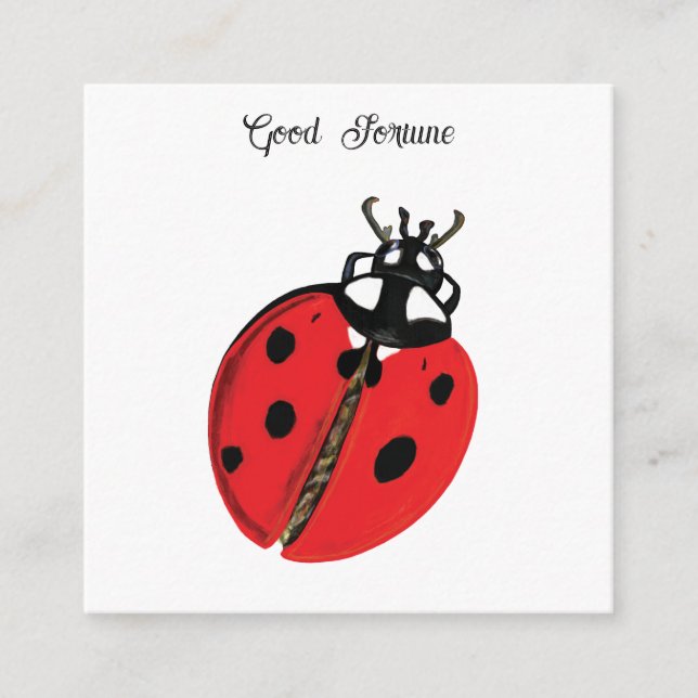 Red Lady Bug Viel Glück Botschafter Illustration Begleitkarte (Vorderseite)