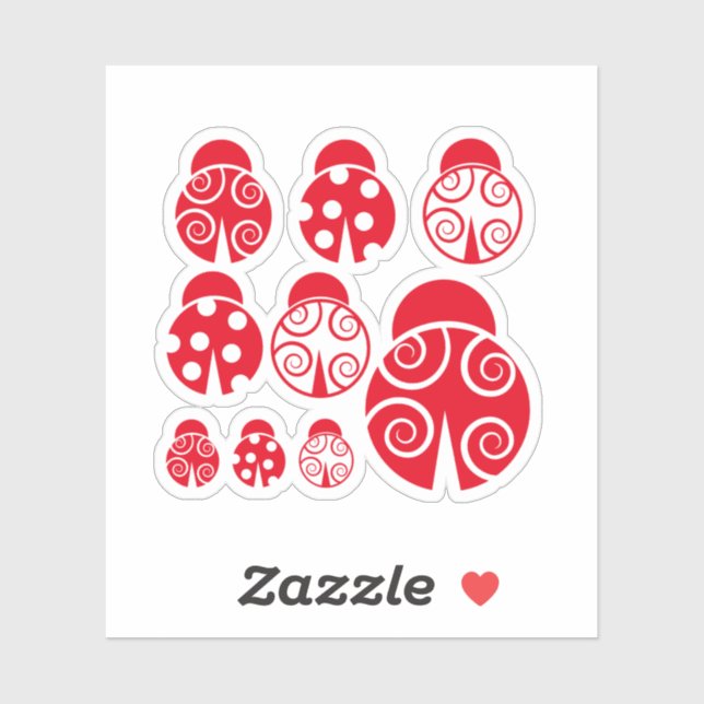 Red lady bugCustom-Cut Vinyl Sticker (Blatt)