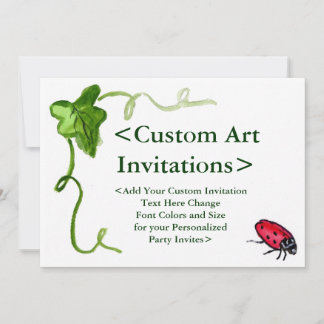 Red Ladybug Art Custom Party Einladungen
