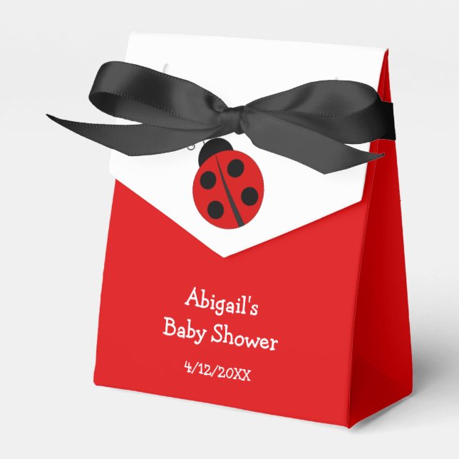 Red Ladybug Baby Dusche Personalisiert Gevor Box Geschenkschachtel (Vorderseite)