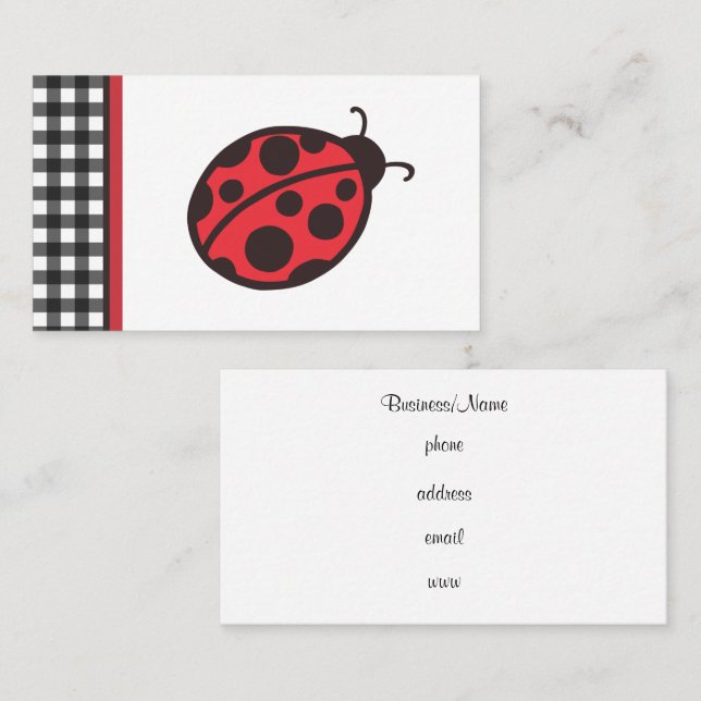 Red Ladybug Business Cards Visitenkarte (Vorne/Hinten)