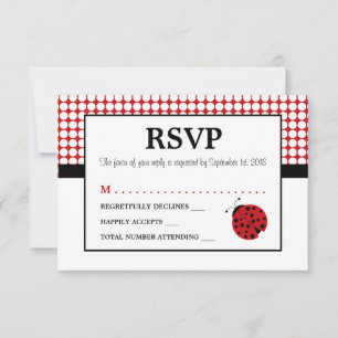 Red Ladybug Children's Birthday Party RSVP