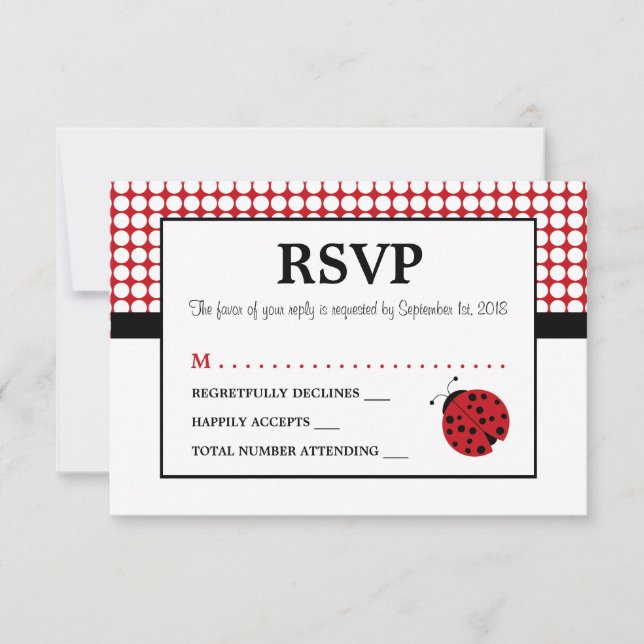 Red Ladybug Children's Birthday Party UAWG RSVP Karte (Vorderseite)