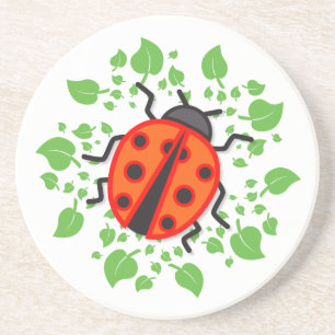 Red ladybug getränkeuntersetzer