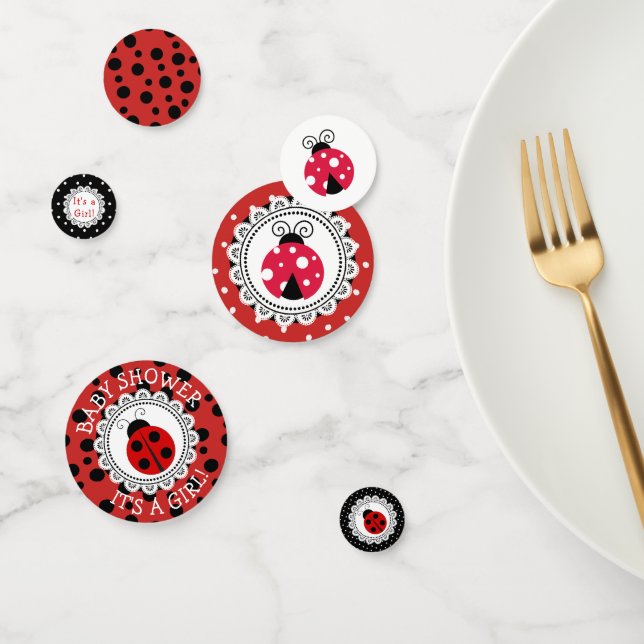 Red Ladybug Girl's Baby Shower Konfetti (Gruppe)