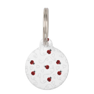 Red Ladybug Käfer Insekt Lover Black Hearts Haustiermarke