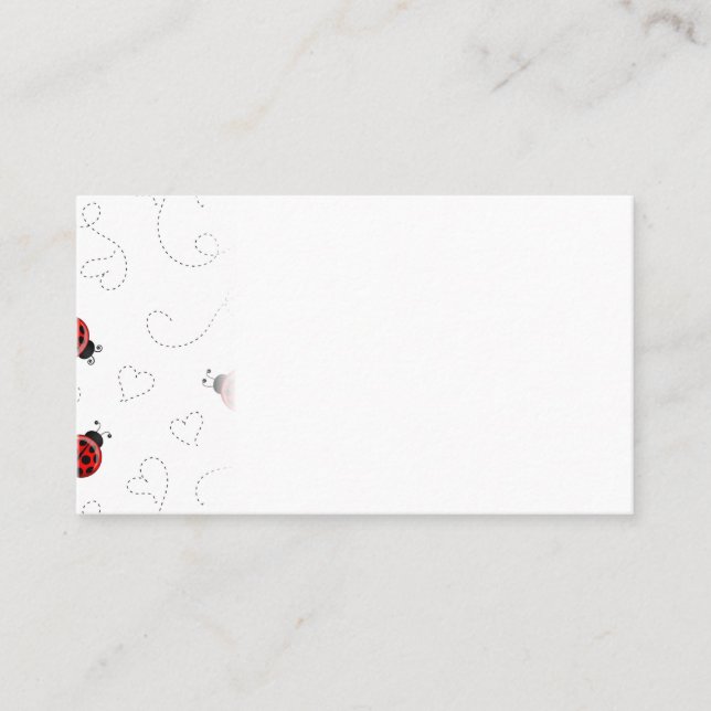 Red Ladybug Käfer Insekt Lover Black Hearts Visitenkarte (Vorderseite)