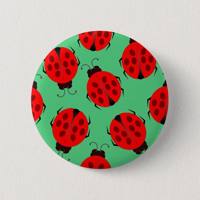 Red Ladybug Pattern Button (Vorderseite)