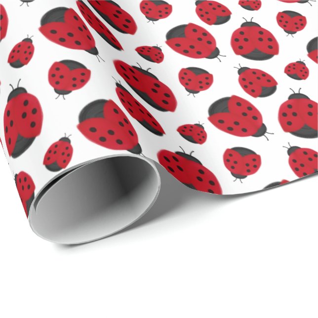 Red Ladybug Pattern Geschenkpapier (Rolleneckpunkt)