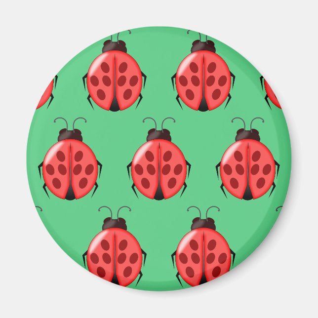 Red Ladybug Pattern Magnet (Vorne)