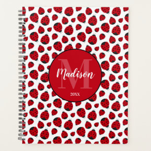 Red Ladybug Pattern Personalisiert Planer