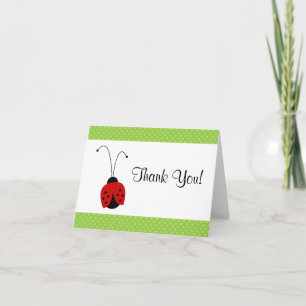 Red Ladybug Polka Dot Vielen Dank Dankeskarte